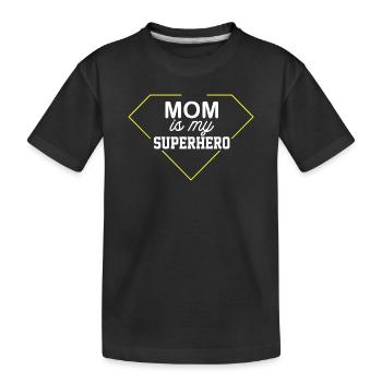 Maman est ma super-héroïne - T-shirt bio Premium Enfant - noir - Devant