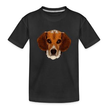 jagdhunde, Beagle leinwand optik - Kinder Premium Bio T-Shirt - Schwarz - Vorne
