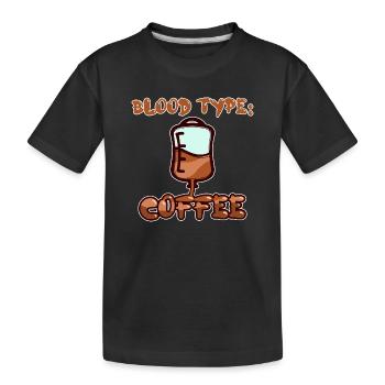 Caffeine Humorous Coffee Statement Coffee Drinker - Kids' Premium Organic T-Shirt - black - Front