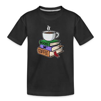 Buveur de café Lait Café Déclaration de consommation de café - T-shirt bio Premium Enfant - noir - Devant