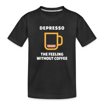 Humorous Coffee Statement Caffeine Coffee Cup - Kids' Premium Organic T-Shirt - black - Front