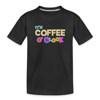 Coffee lovers Caffeine Coffee Cool Statement - Kids' Premium Organic T-Shirt - black - Front