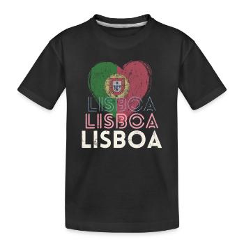 Lisbon Portugal, beautiful city is my hometown - Kids' Premium Organic T-Shirt - black - Front