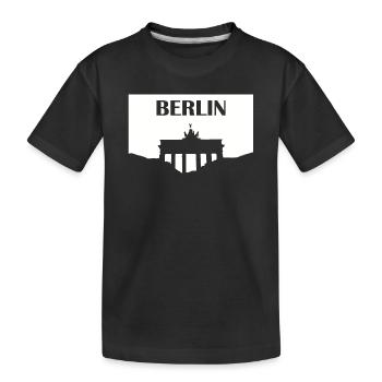 Porte de Brandebourg de Berlin blanc - T-shirt bio Premium Enfant - noir - Devant