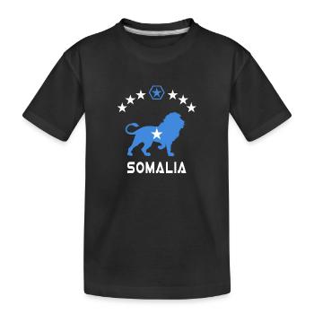 Somalia Löwen Design - Kinder Premium Bio T-Shirt - Schwarz - Vorne