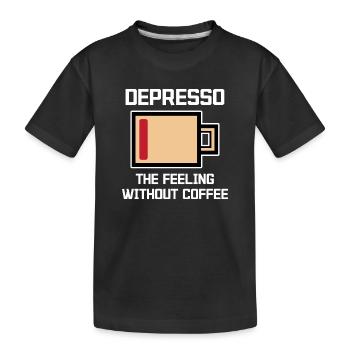 Humorous Coffee Espresso Statement Coffee Drinker - Kids' Premium Organic T-Shirt - black - Front