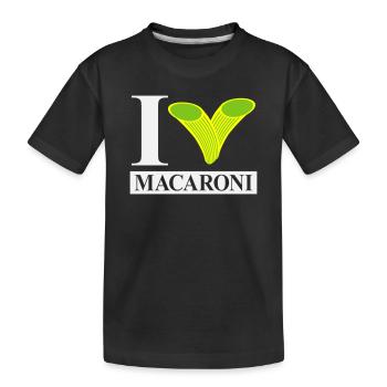 Ich liebe Makkaroni - Kinder Premium Bio T-Shirt - Schwarz - Vorne