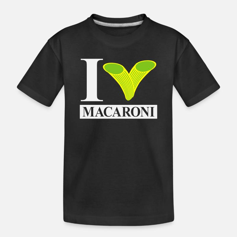 Ich liebe Makkaroni - Kinder Premium Bio T-Shirt - Schwarz
