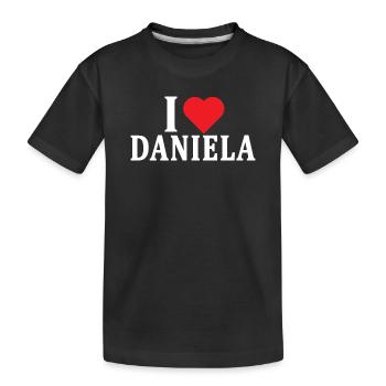 t-shirt I love Daniela t-shirt gift idea - Kids' Premium Organic T-Shirt - black - Front