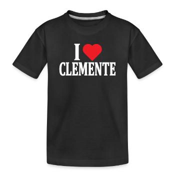T-Shirt Ich liebe Clemente T-Shirt Geschenkidee - Kinder Premium Bio T-Shirt - Schwarz - Vorne