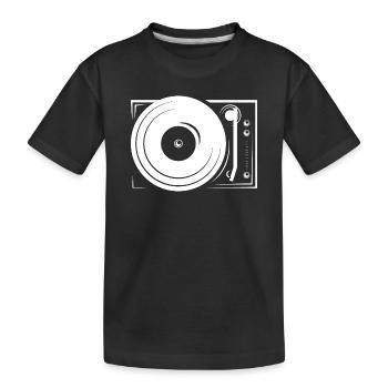 turntable platten DJ music hip hop icon Symbol - Kinder Premium Bio T-Shirt - Schwarz - Vorne