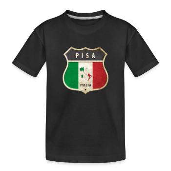 Pisa Italy Coat of Arms Flags Design - Kids' Premium Organic T-Shirt - black - Front