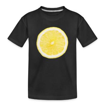 Halbe Zitrone - Kinder Premium Bio T-Shirt - Schwarz - Vorne
