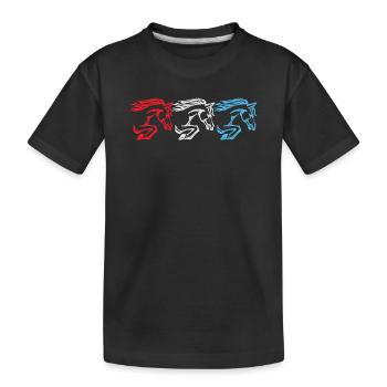 Chevaux islandais Étalon Galop Chevaux islandais - T-shirt bio Premium Enfant - noir - Devant