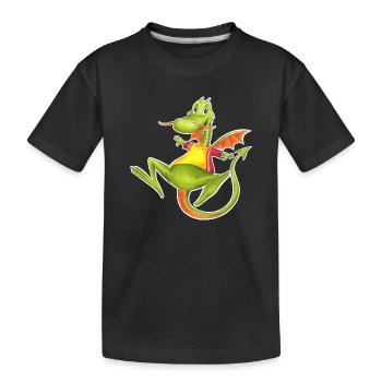 petit dragon - T-shirt bio Premium Enfant - noir - Devant