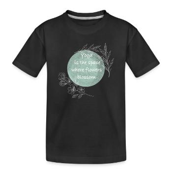 Yoga Raum Blumenblüte - Kinder Premium Bio T-Shirt - Schwarz - Vorne