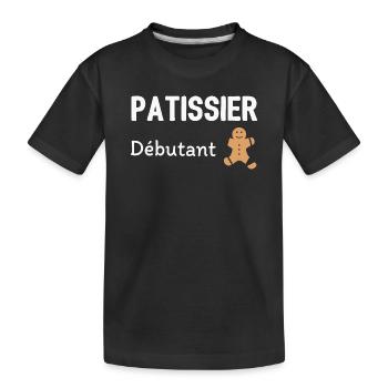 Pâtissier débutant - T-shirt bio Premium Enfant - noir - Devant