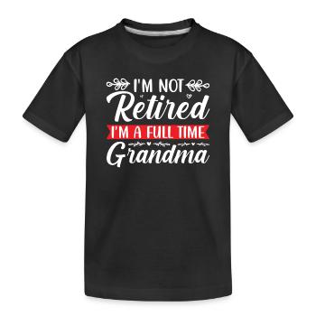 Retro Vintage Granny Motiv Design - Kinder Premium Bio T-Shirt - Schwarz - Vorne