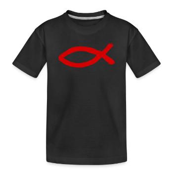 Jésus poisson Ichthys poisson poisson poisson - T-shirt bio Premium Enfant - noir - Devant
