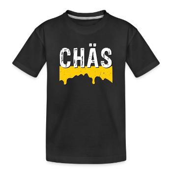 Chäs (SWISS CHEESE) - Kinder Premium Bio T-Shirt - Schwarz - Vorne