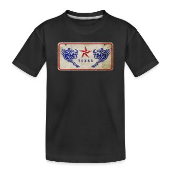 Texas Stier Schild - Kinder Premium Bio T-Shirt - Schwarz - Vorne