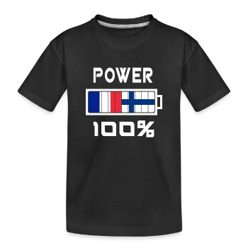 Finnland und Frankreich Power 100% - Kinder Premium Bio T-Shirt - Schwarz - Vorne