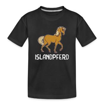 Islandpferde Spruch Pferde Haflinger Pferdefan - Kinder Premium Bio T-Shirt - Schwarz - Vorne