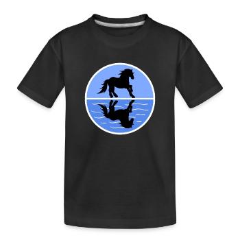 Cool Haflinger Pferde Islandpferde Pferdenarr - Kinder Premium Bio T-Shirt - Schwarz - Vorne