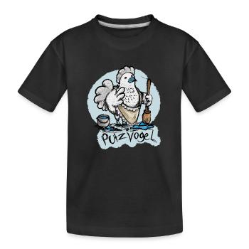 Mein Putzvogel - Kinder Premium Bio T-Shirt - Schwarz - Vorne