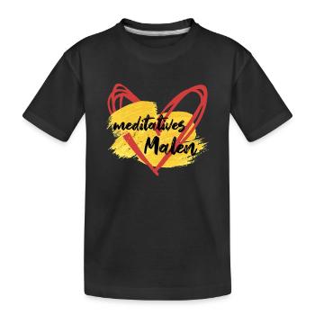 meditatives Malen - Zeichnen zur Entspannung - Kinder Premium Bio T-Shirt - Schwarz - Vorne