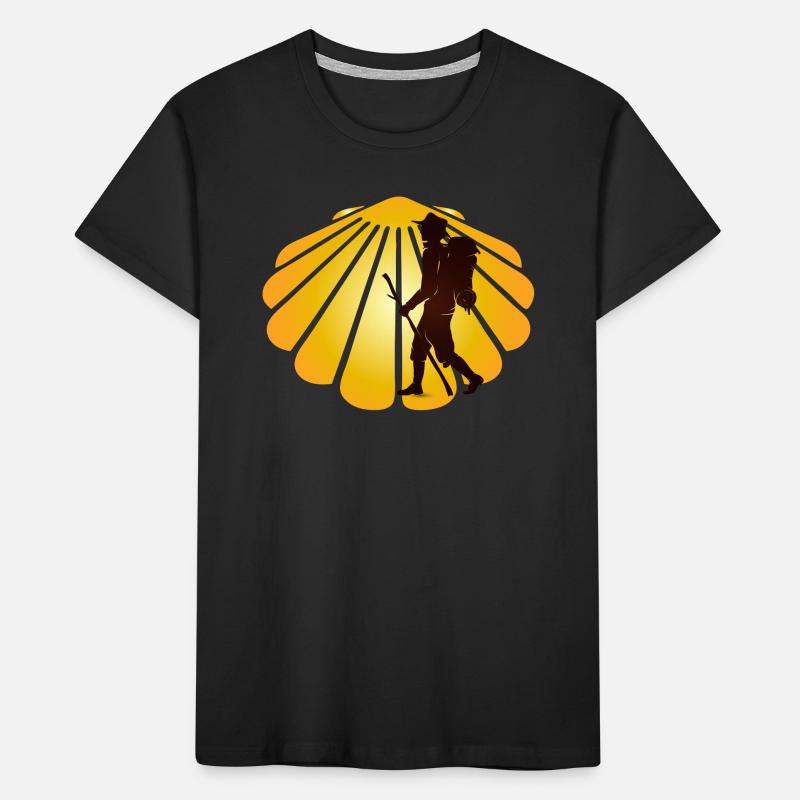 A pilgrim on a pilgrimage path with scallops Kids' Premium Organic T-Shirt
