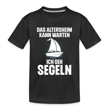 Segeln Segler Segelboot Rentner - Kinder Premium Bio T-Shirt - Schwarz - Vorne