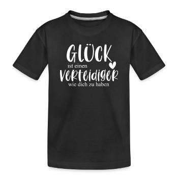 Fußball Verteidiger Sport Fußballspieler Geschenk - Kinder Premium Bio T-Shirt - Schwarz - Vorne