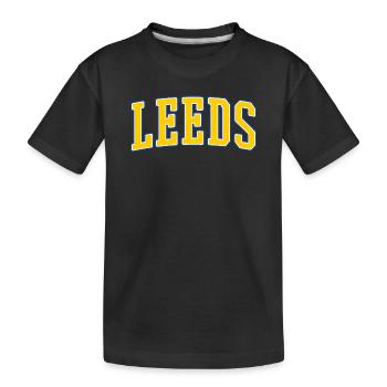 Leeds College Schriftzug - Kinder Premium Bio T-Shirt - Schwarz - Vorne