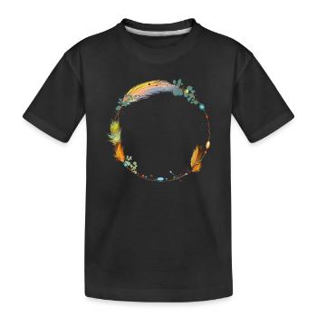 cadre délicat fait de plumes et de symboles ethno - T-shirt bio Premium Enfant - noir - Devant