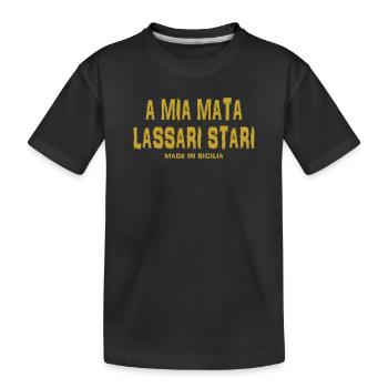 T-Shirt Sizilien T-Shirt Trinacria siciliano - Kinder Premium Bio T-Shirt - Schwarz - Vorne