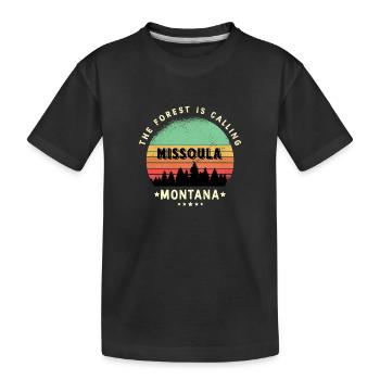 Motif forêt Missoula Montana - T-shirt bio Premium Enfant - noir - Devant