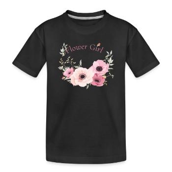 flower girl flowers romantic daughter girlfriend lol - Kids' Premium Organic T-Shirt - black - Front