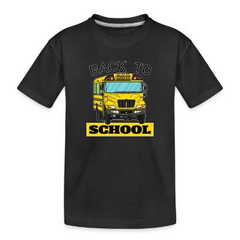 Back to school Schulbeginn Schulbus - Kinder Premium Bio T-Shirt - Schwarz - Vorne