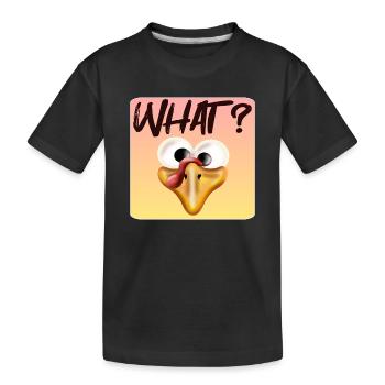 Truthahn GESICHT - Tierillustration - Was - Kinder Premium Bio T-Shirt - Schwarz - Vorne