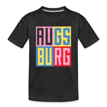 Augsburg Design - Kinder Premium Bio T-Shirt - Schwarz - Vorne