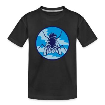 Circle housefly small house fly - Kids' Premium Organic T-Shirt - black - Front