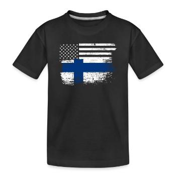 Drapeau américain de la Finlande - T-shirt bio Premium Enfant - noir - Devant