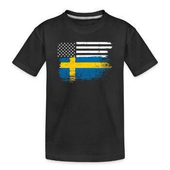 Drapeau Fusion : US Nordic Brush - T-shirt bio Premium Enfant - noir - Devant