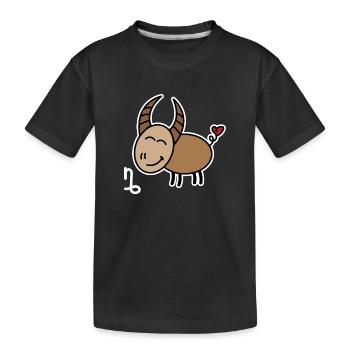 Aberglaube Herz Horoskop Steinbock Astronomie - Kinder Premium Bio T-Shirt - Schwarz - Vorne