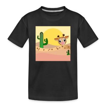 GIRAFFE WÜSTE - Kinder Premium Bio T-Shirt - Schwarz - Vorne