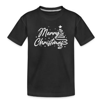 Joyeux Noël script arbre - T-shirt bio Premium Enfant - noir - Devant