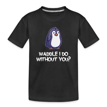 Pinguin Seevogel Tier Statement Vogel Zoo - Kinder Premium Bio T-Shirt - Schwarz - Vorne