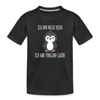 Tier Vogel Süß Pinguin Vogel Arktis Zoo Statement - Kinder Premium Bio T-Shirt - Schwarz - Vorne
