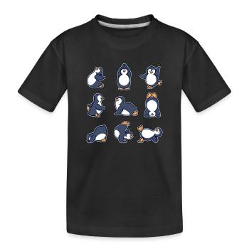 Cool Animal Dancing Penguin Oiseau de mer Antarctique - T-shirt bio Premium Enfant - noir - Devant